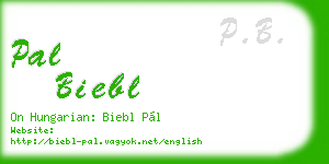 pal biebl business card